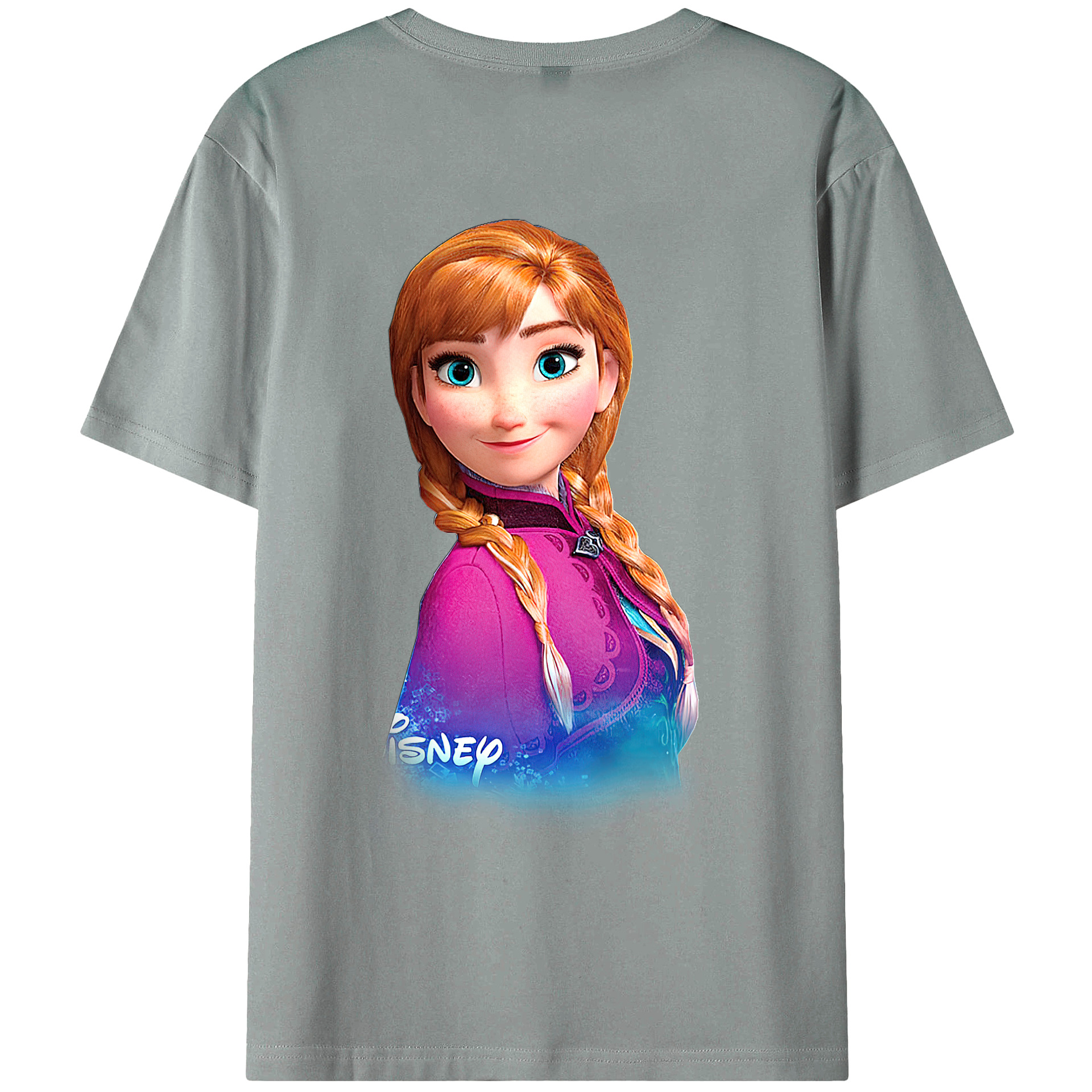（画像用） アナと雪の女王 アンナ エルサ Frozen Anna Elsa 綿100％ メンズ半袖Tシャツ（バックプリント） 通気性